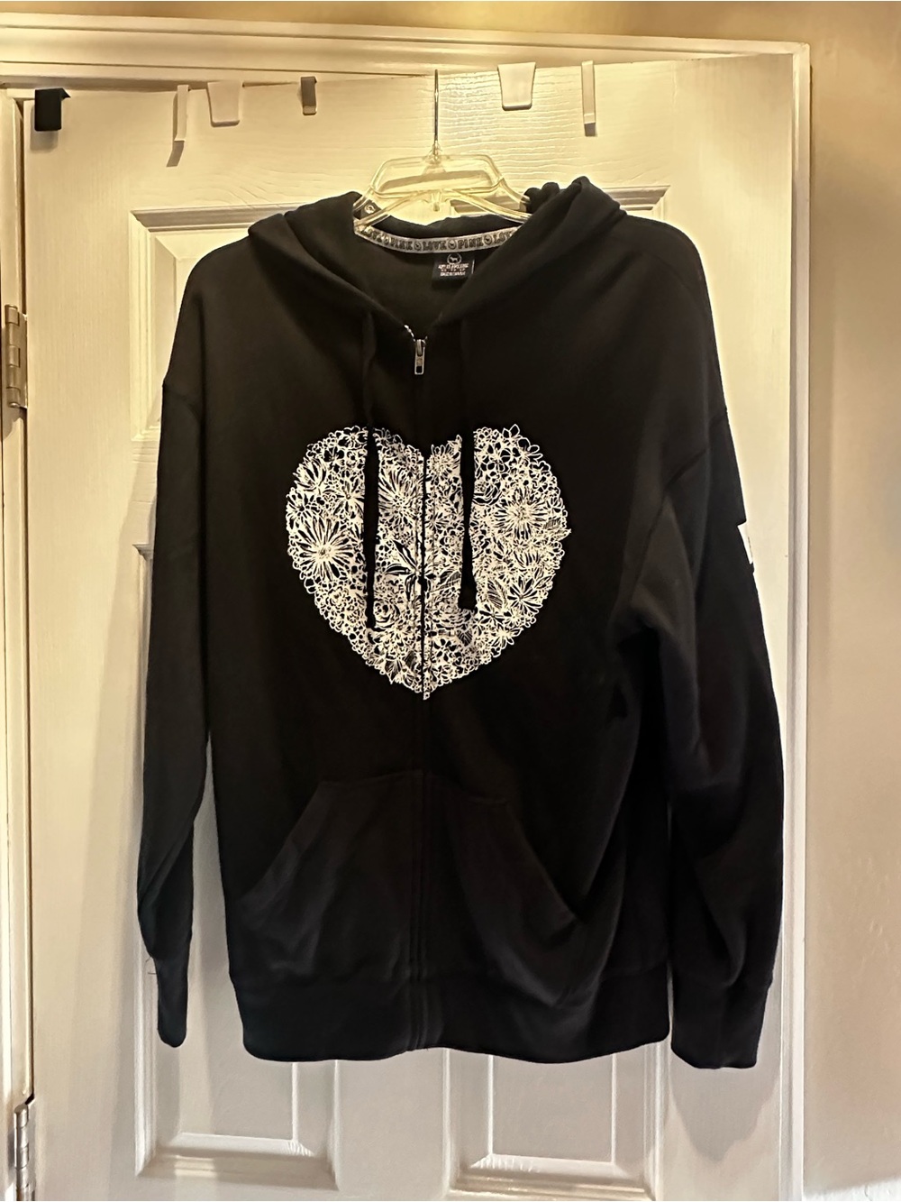 Victoria's Secret PINK Black Hoodie with White Trim